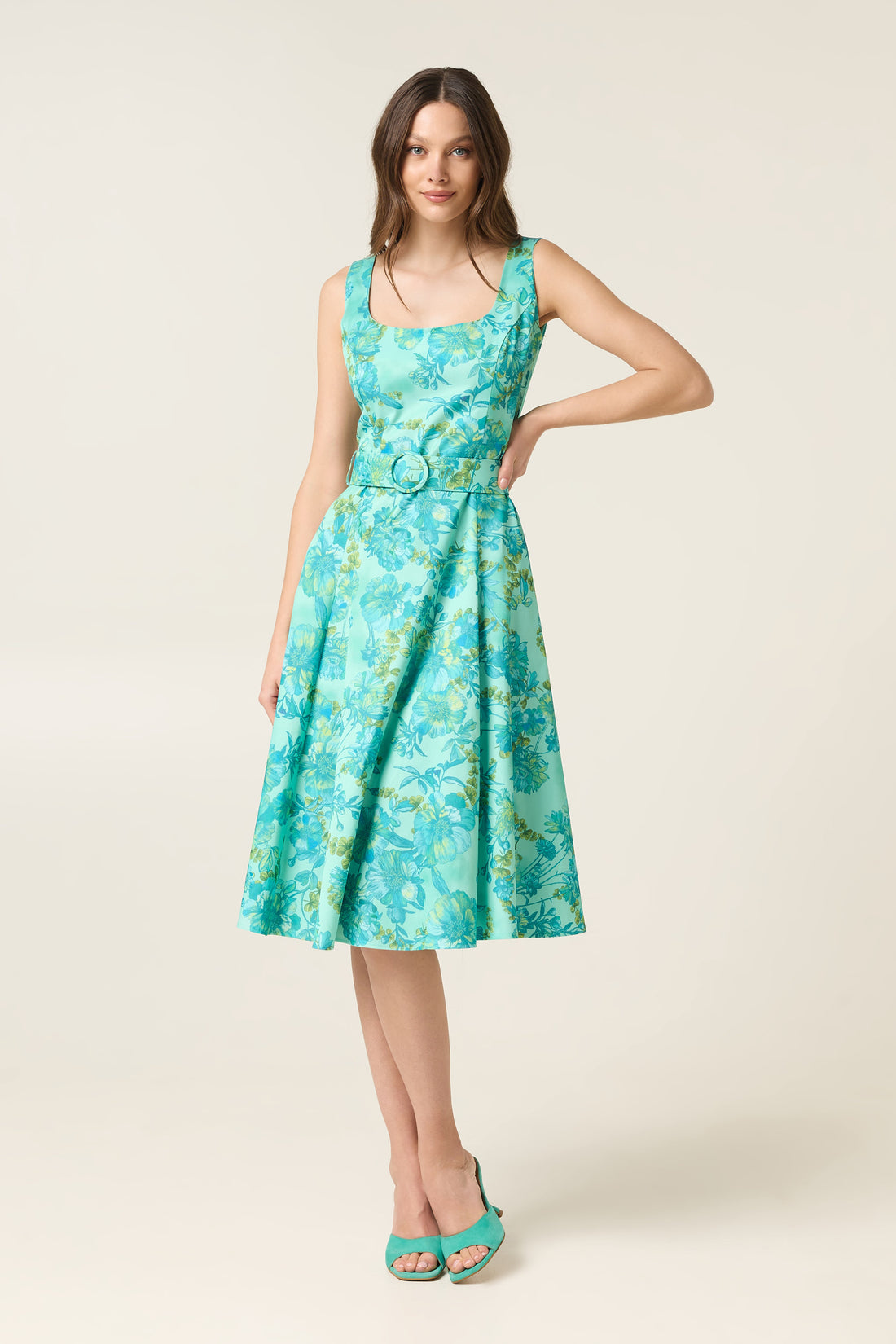 CELESTE MIDI DRESS WITH BELT