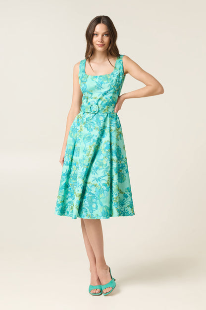 CELESTE MIDI DRESS WITH BELT