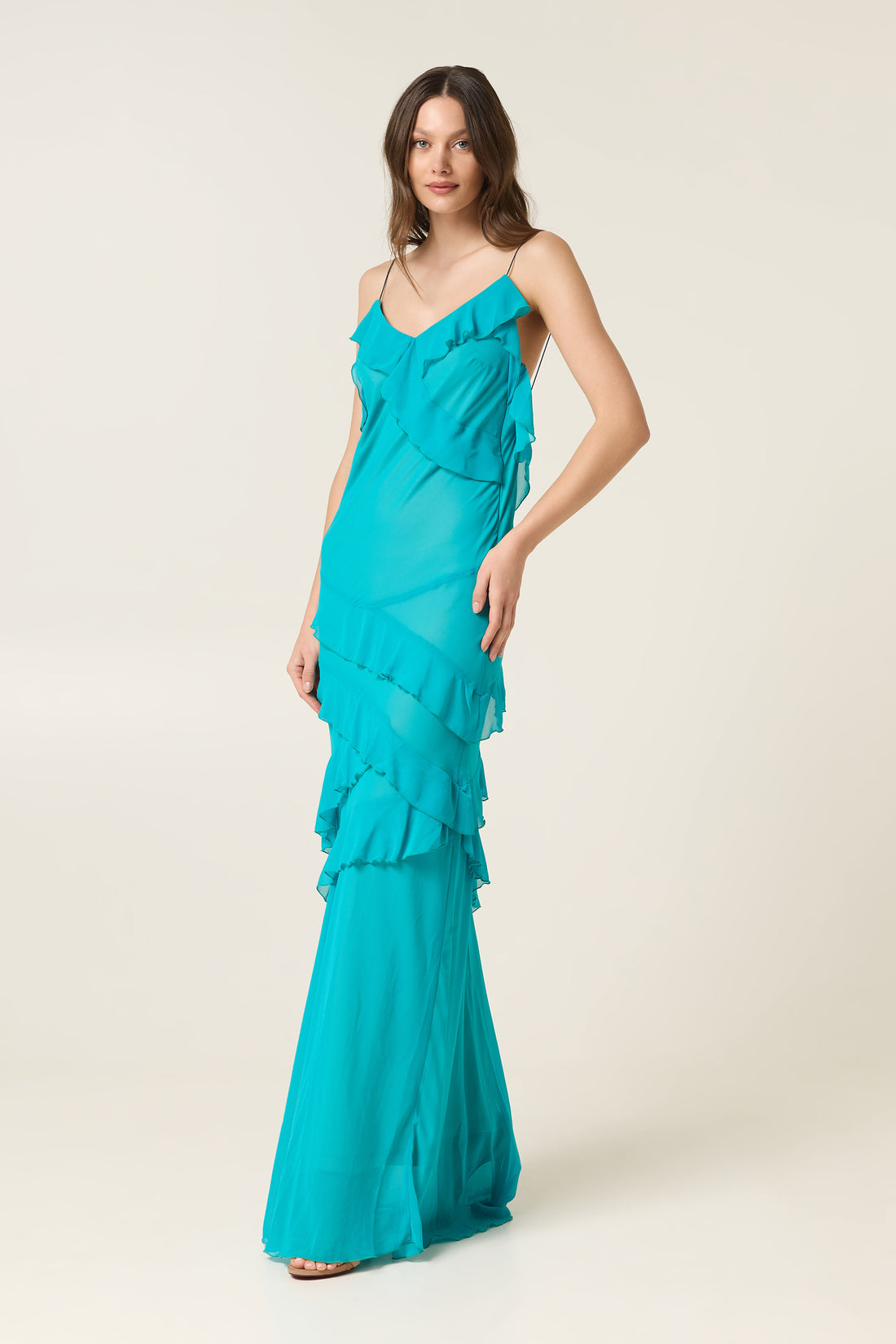 AEGEAN MAXI DRESS WITH RUFFLES