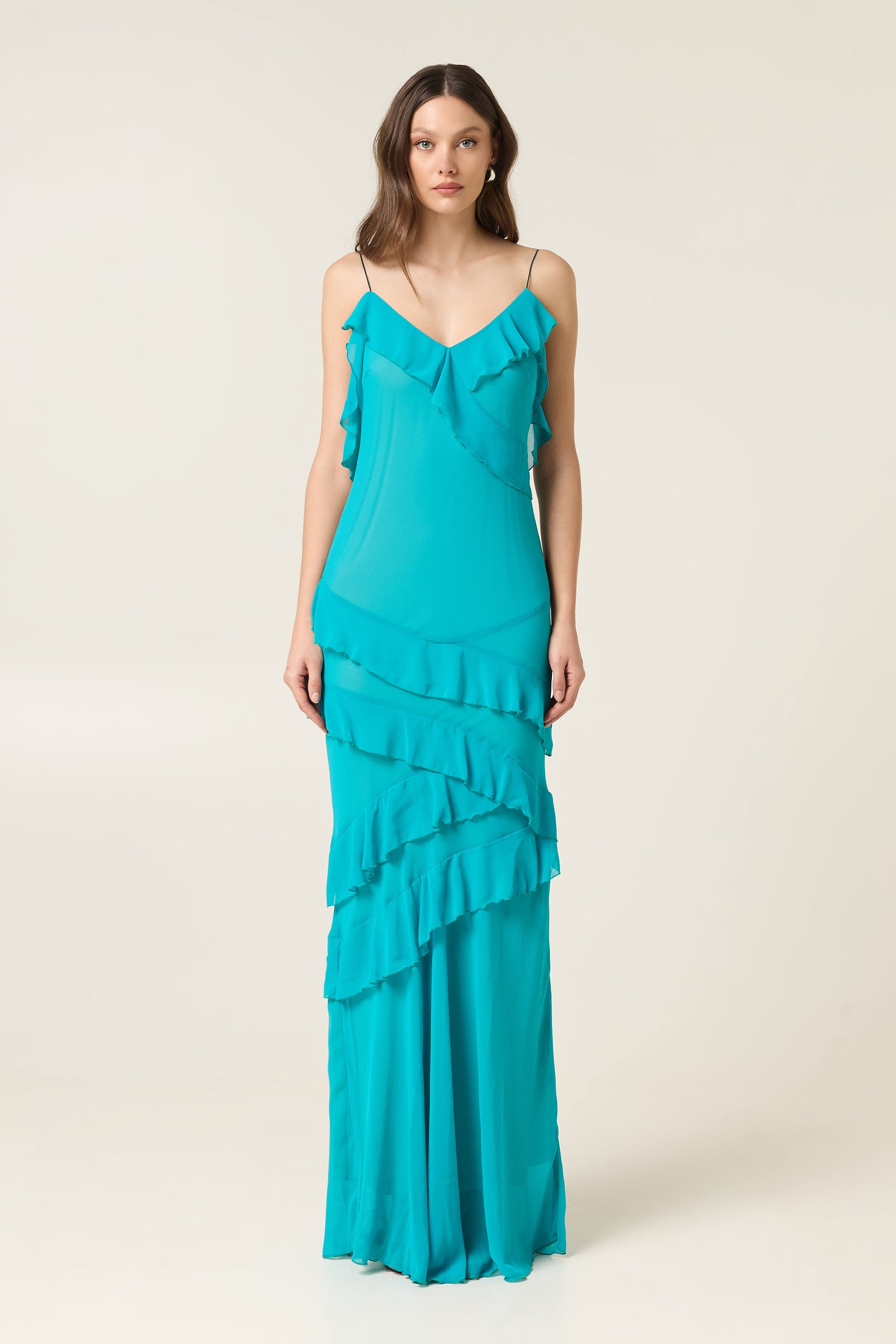 AEGEAN MAXI DRESS WITH RUFFLES