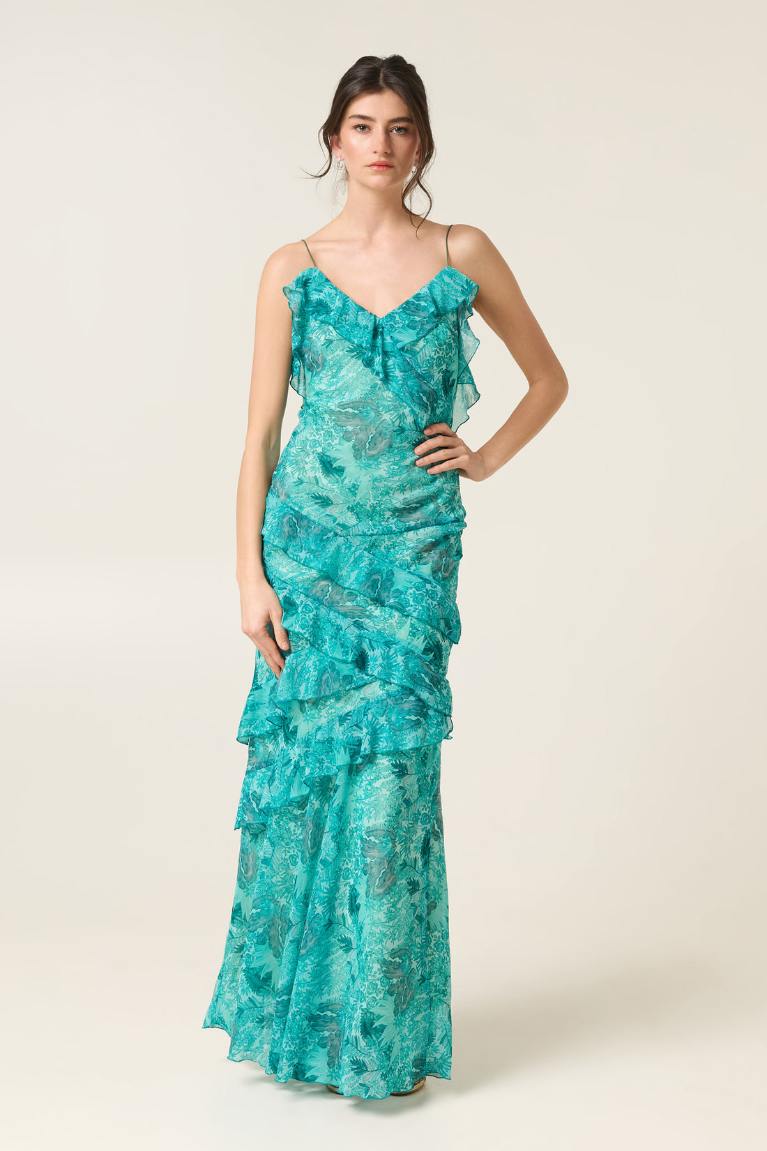 SERAFINA MAXI DRESS WITH RUFFLES