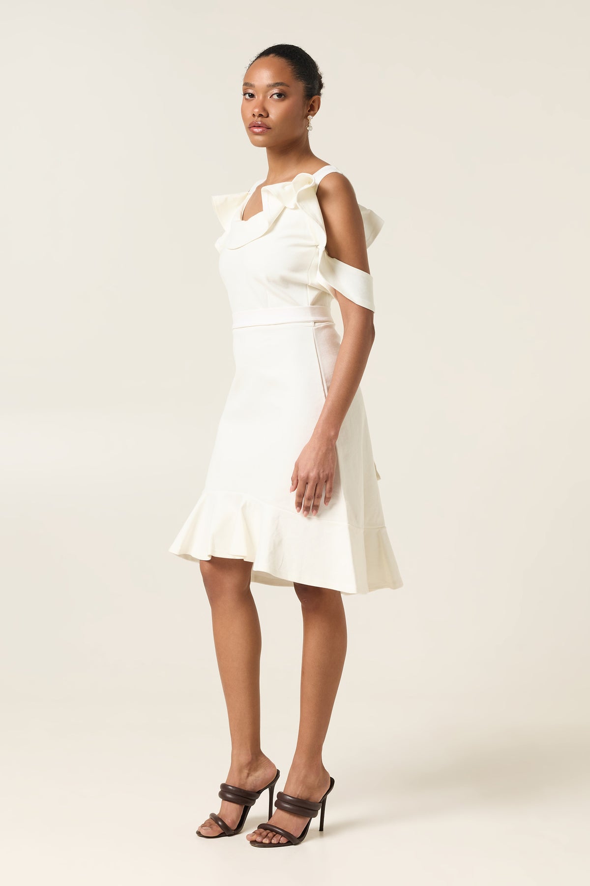 PETAL WHISPER MIDI COTTON DRESS