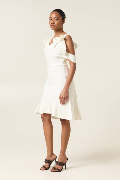 PETAL WHISPER MIDI COTTON DRESS