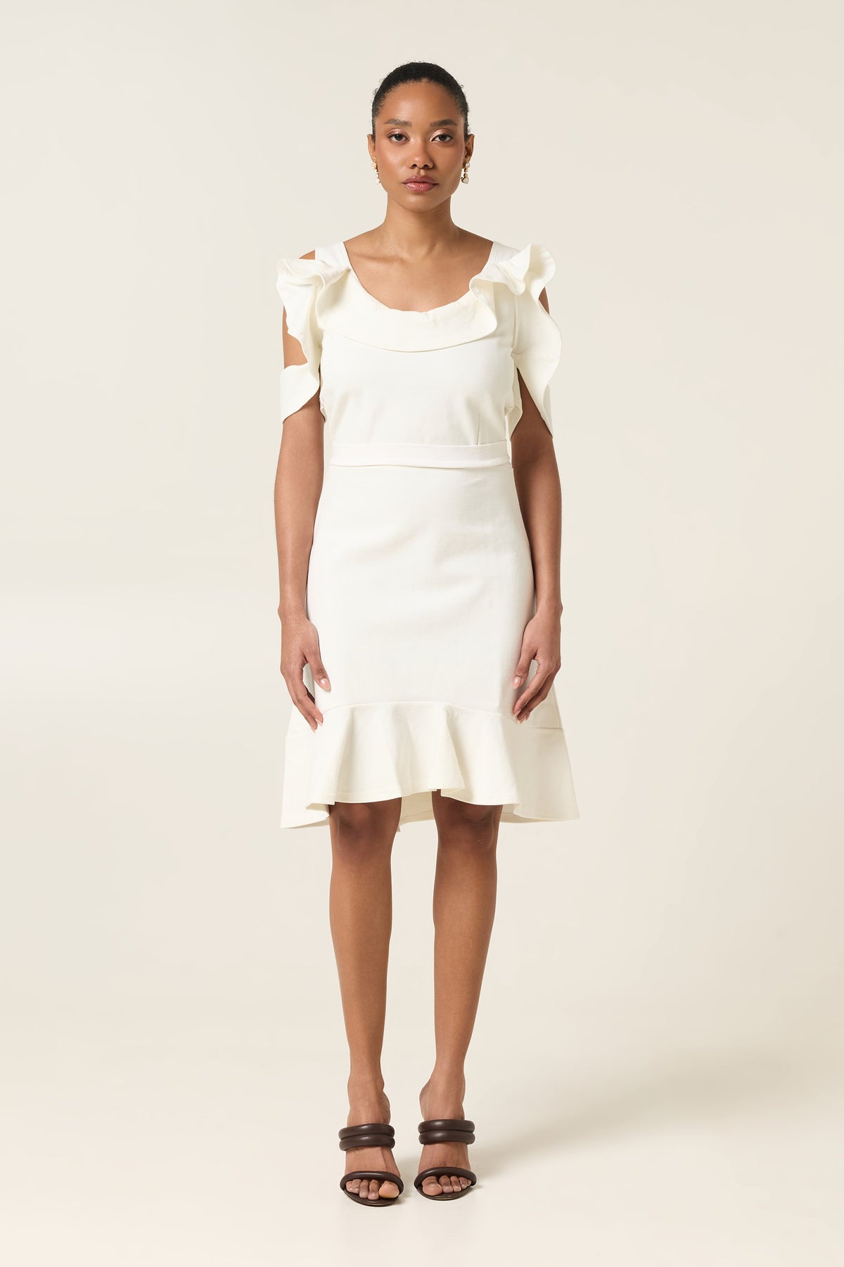 PETAL WHISPER MIDI COTTON DRESS