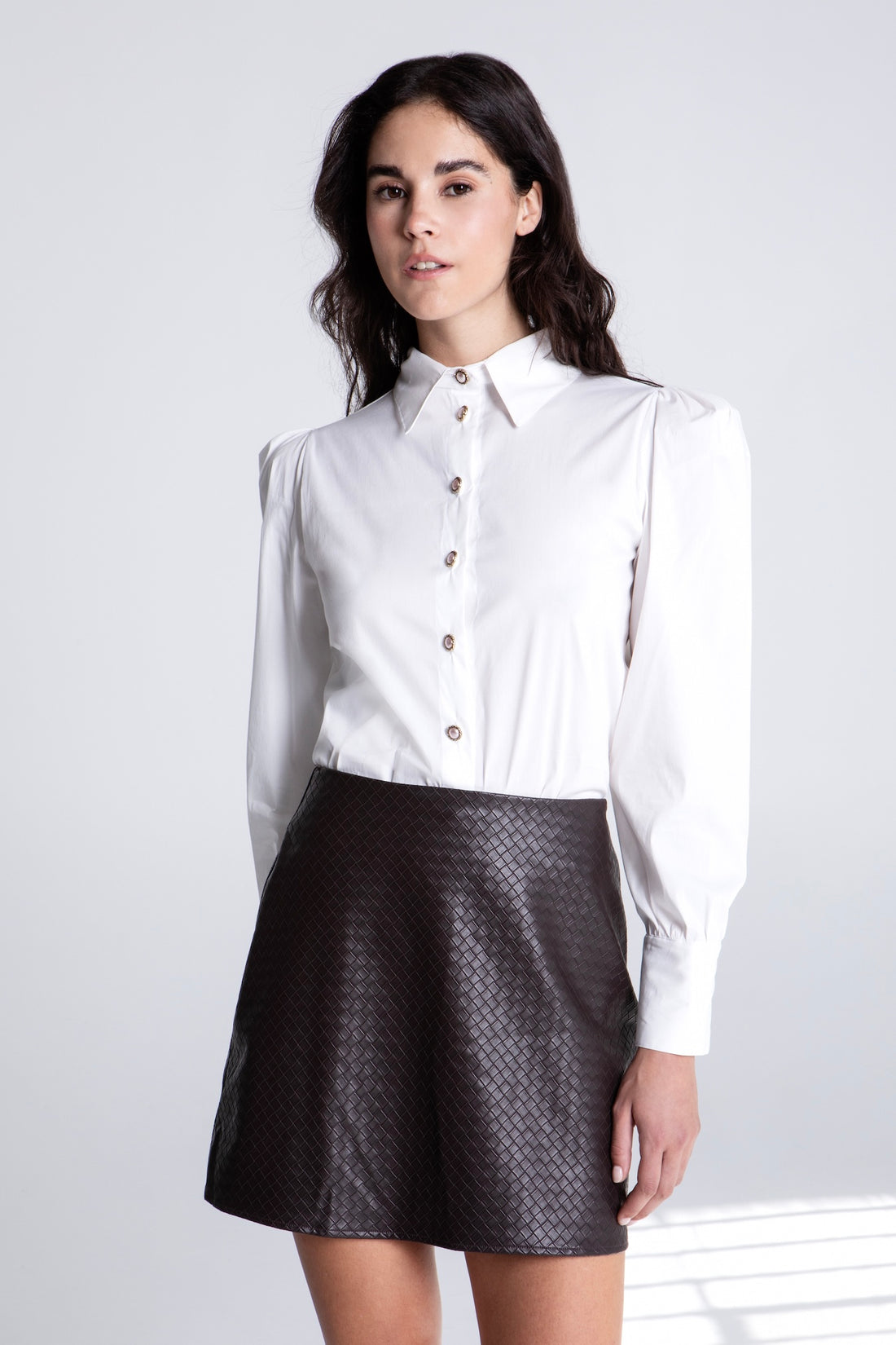 DARK CHOCOLATE MINI SKIRT