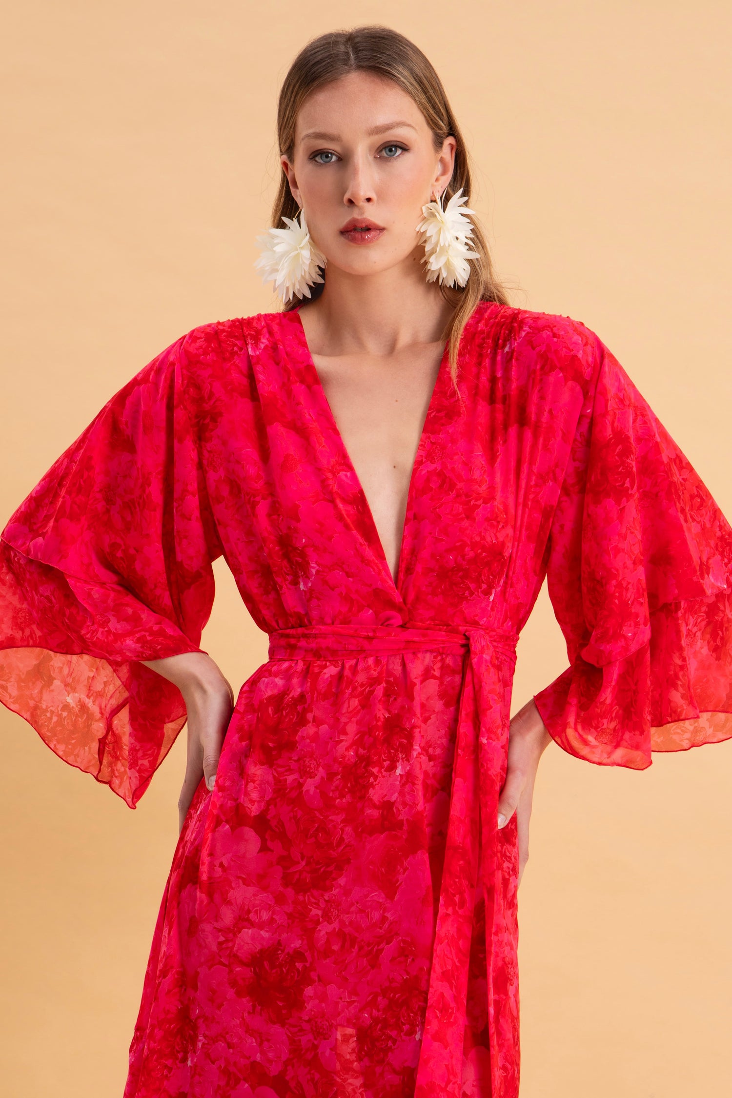 RUBY ROSE MAXI DRESS WITH RUFFLES