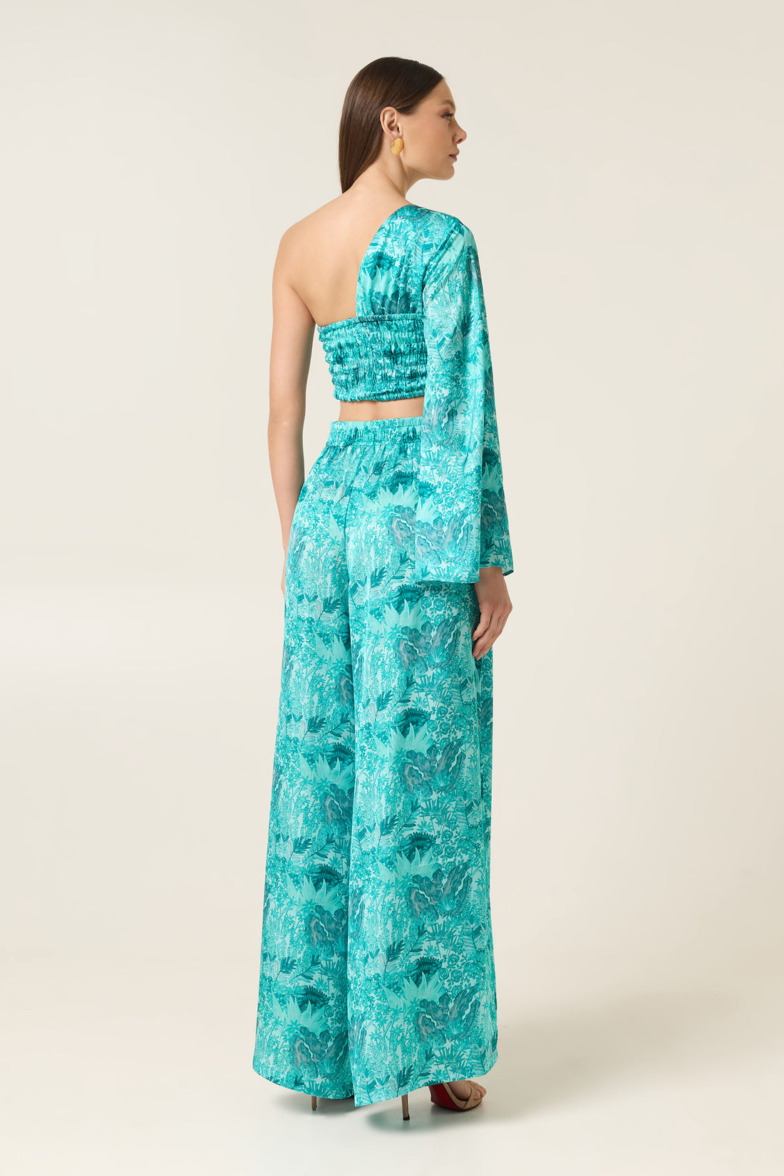 SERAFINA ONE SHOULDER SATIN TOP