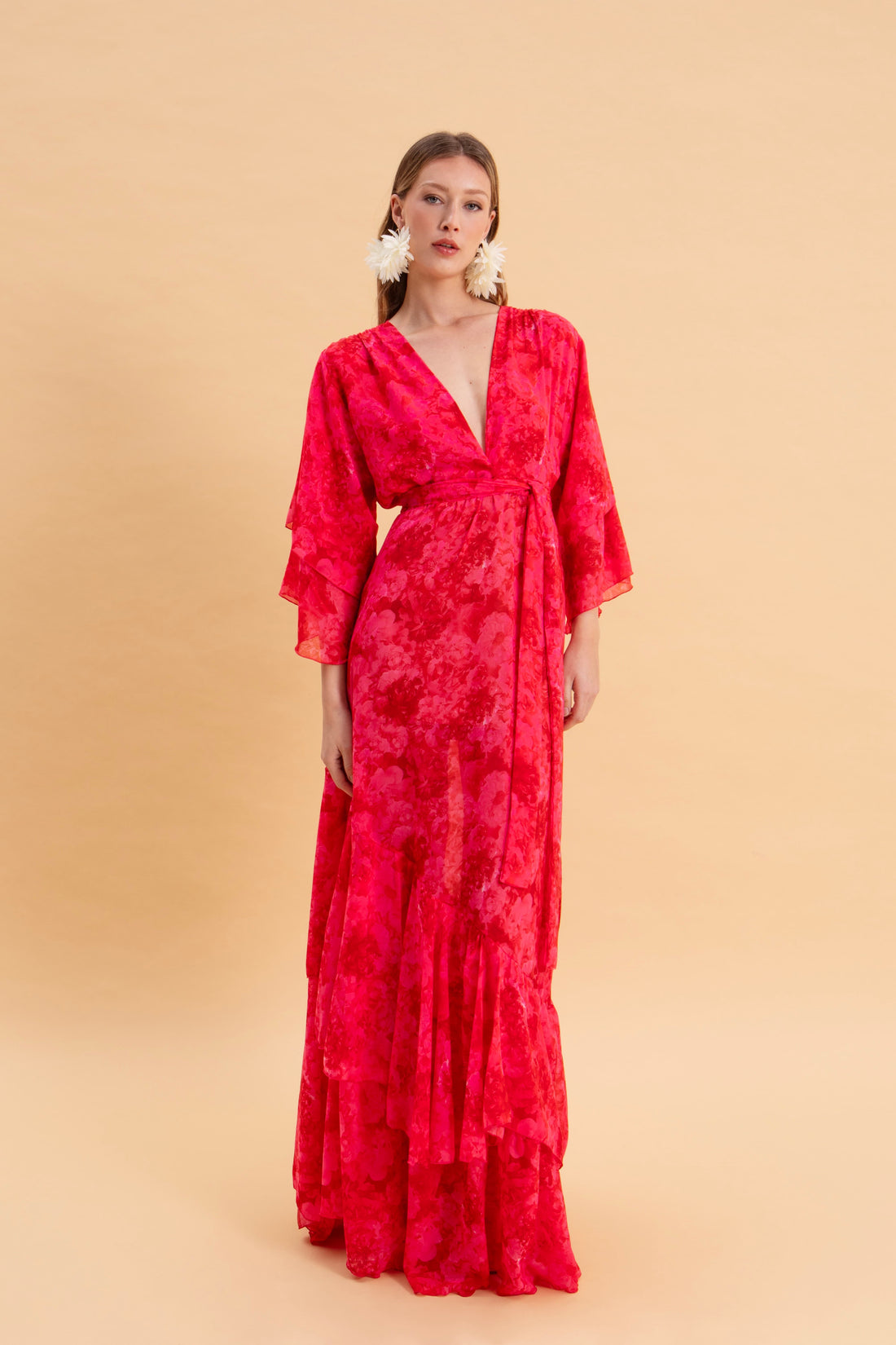 RUBY ROSE MAXI DRESS WITH RUFFLES