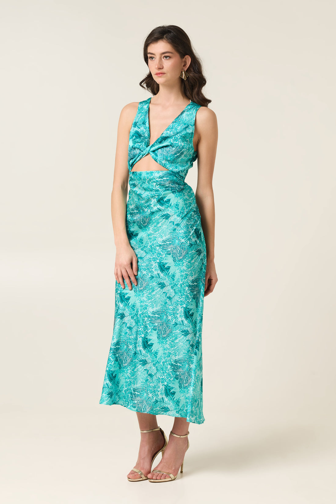 SERAFINA MIDI SATIN DRESS