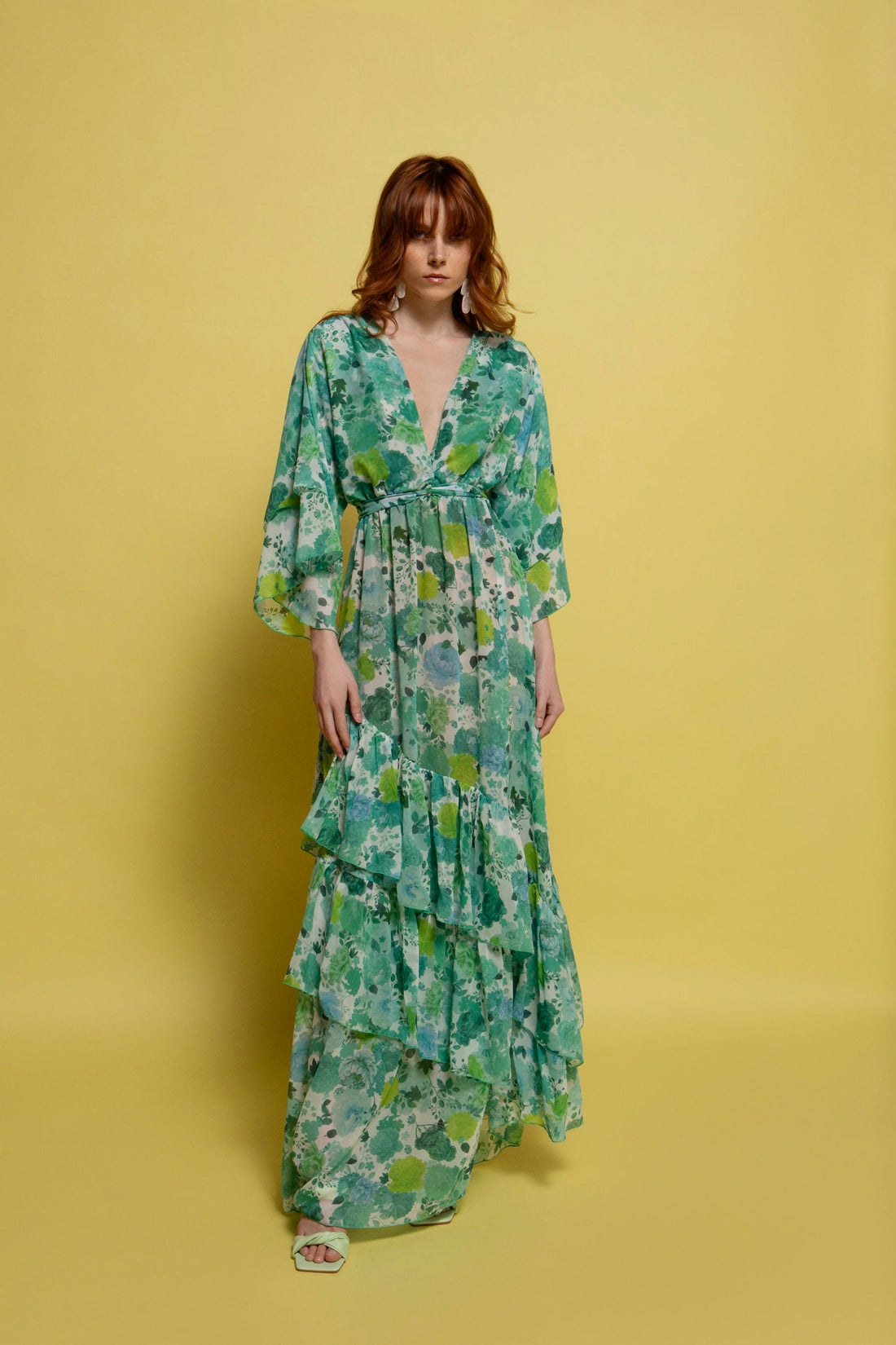 LUISA MAXI DRESS WITH RUFFLES