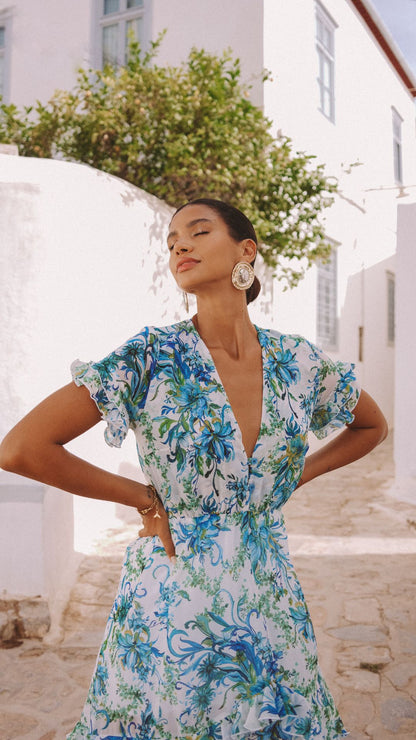 VIVIAN MAXI DRESS WITH RUFFLES