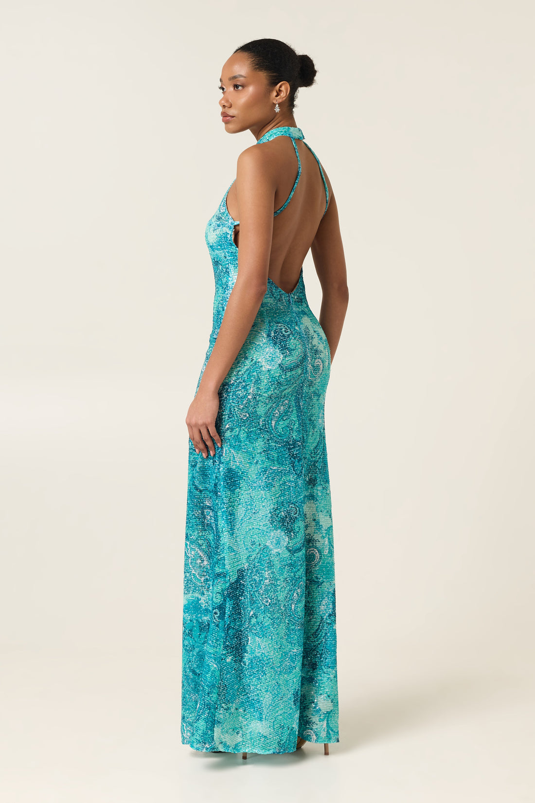 AQUA SCULPT SEQUINED DRESS