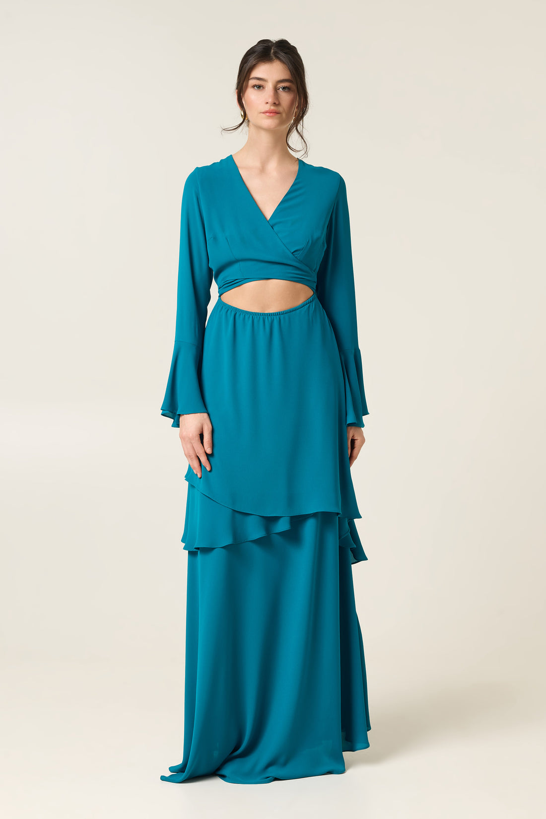 PORTO MAXI DRESS WITH RUFFLES
