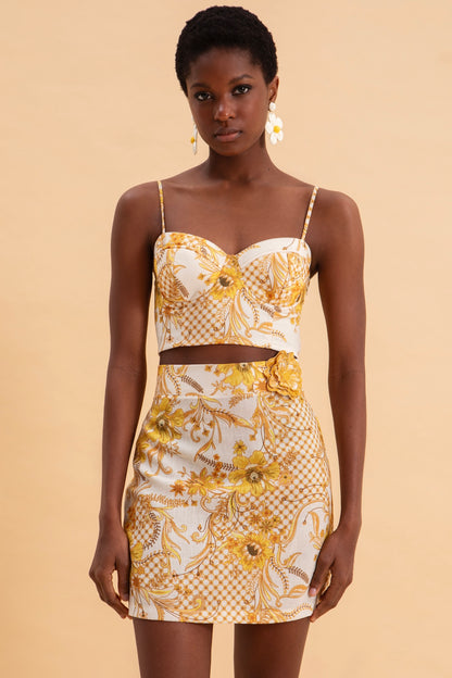 MARIGOLD LINEN BUSTIER