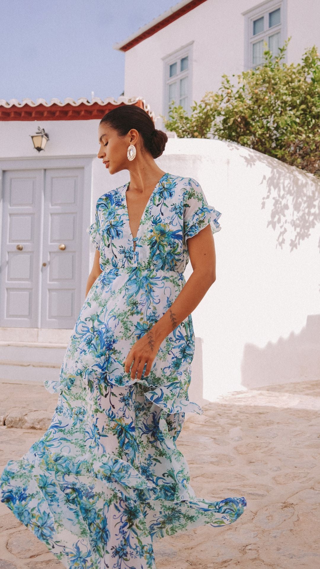 VIVIAN MAXI DRESS WITH RUFFLES