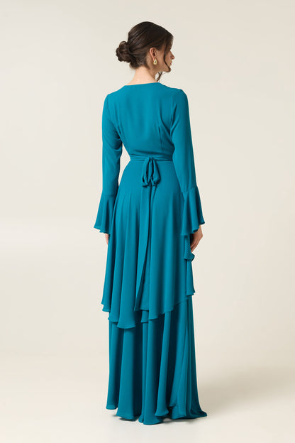 PORTO MAXI DRESS WITH RUFFLES