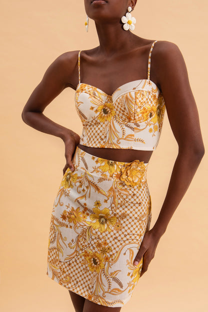 MARIGOLD LINEN BUSTIER