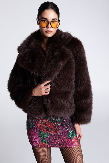 CHOCOLATE FAUX FUR