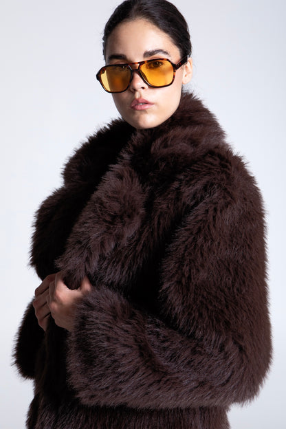 CHOCOLATE FAUX FUR