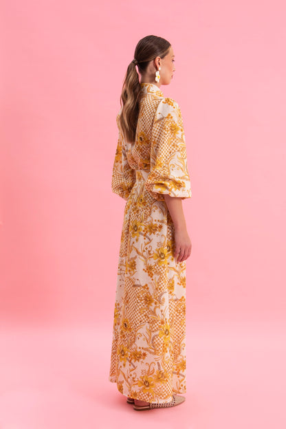 MARIGOLD MIDI LINEN DRESS WITH BELT