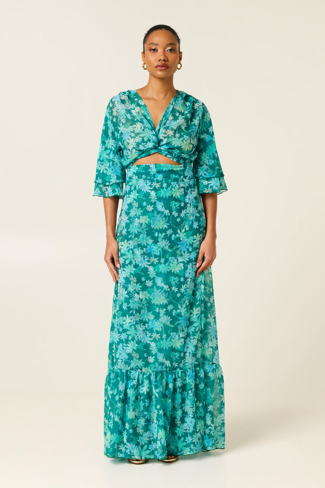 BOTANICAL MAXI WRAP SKIRT
