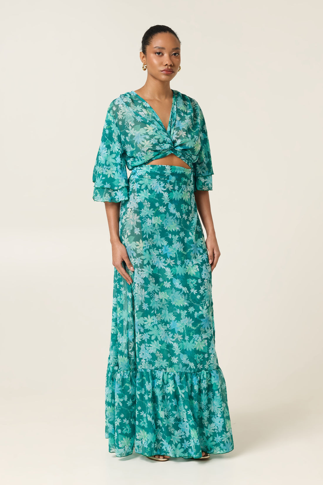 BOTANICAL MAXI WRAP SKIRT