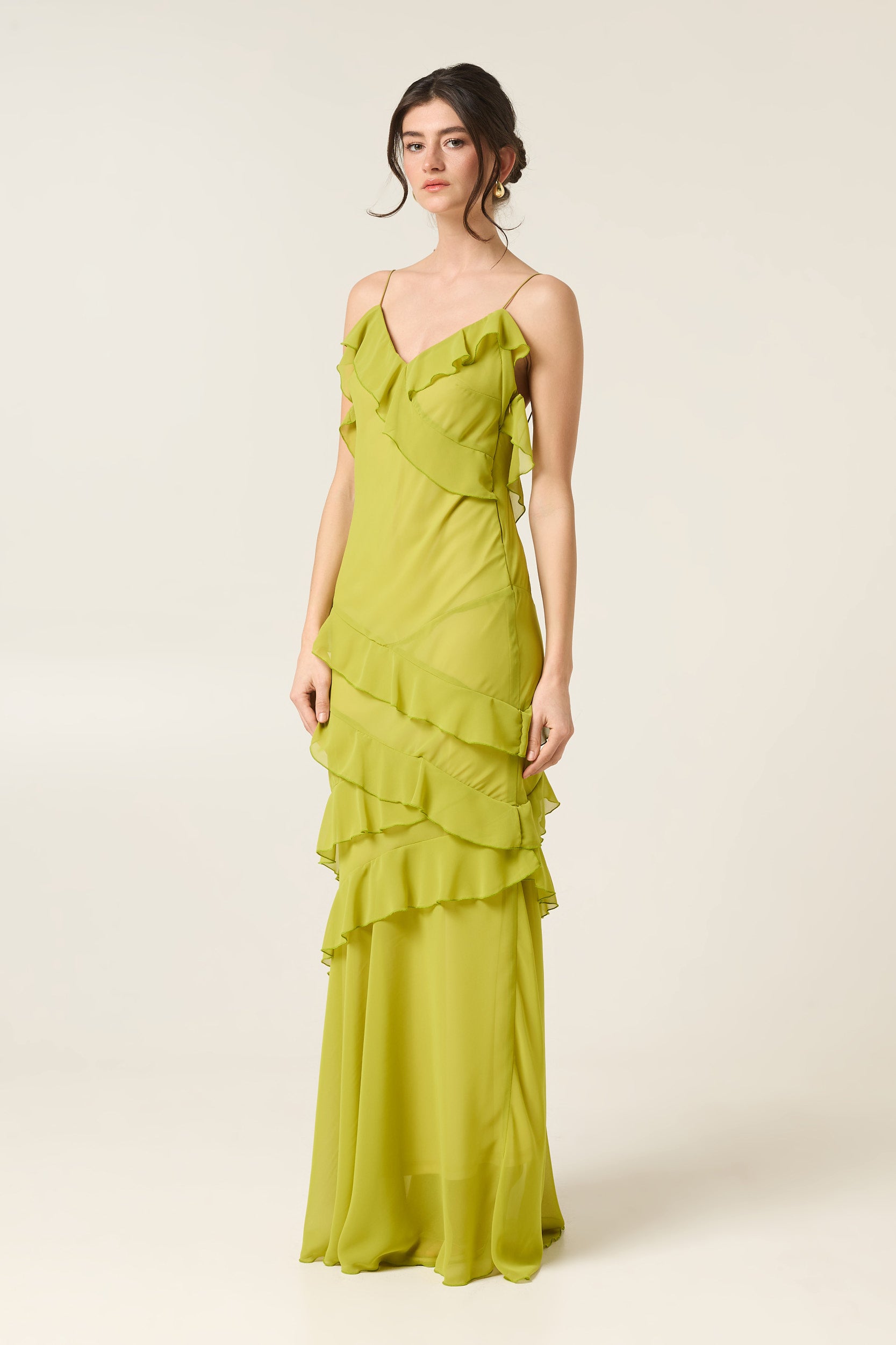ESTELLE MAXI DRESS WITH RUFFLES