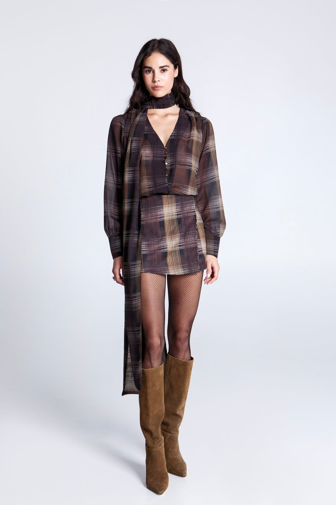 MOCHA MIRAGE PLAID SHIRT
