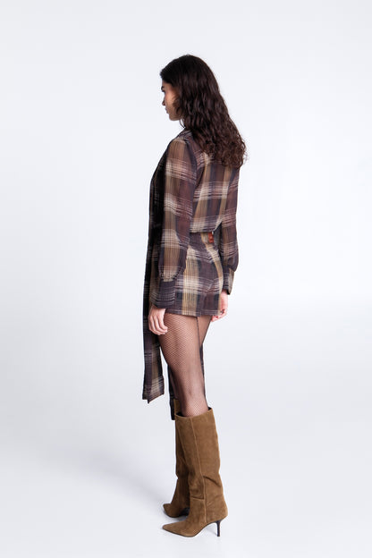 MOCHA MIRAGE PLAID SKORT