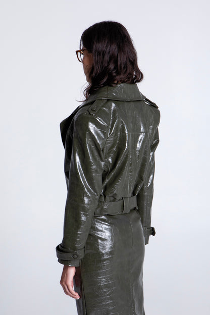 OLIVE CROCO JACKET