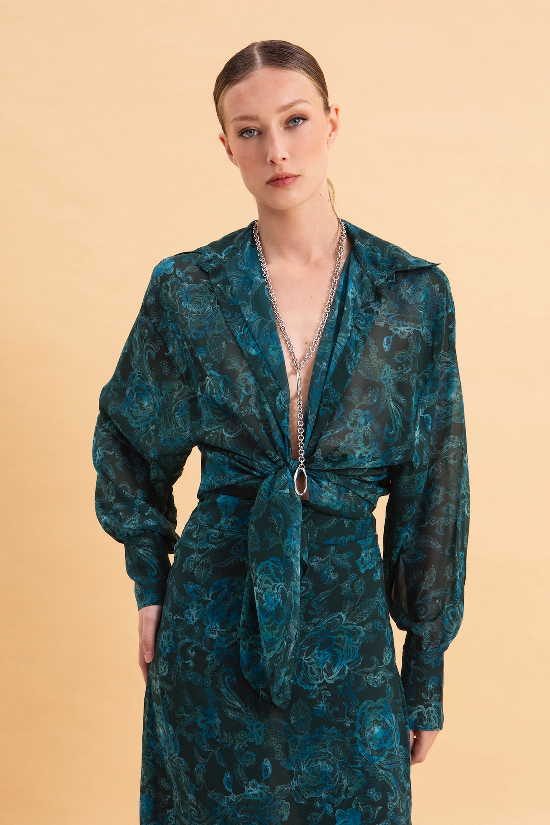 TEAL ELEGANCE OVERSIZED SHIRT