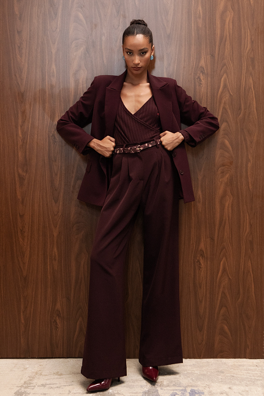 SCARLET BURGUNDY TAILORED BLAZER