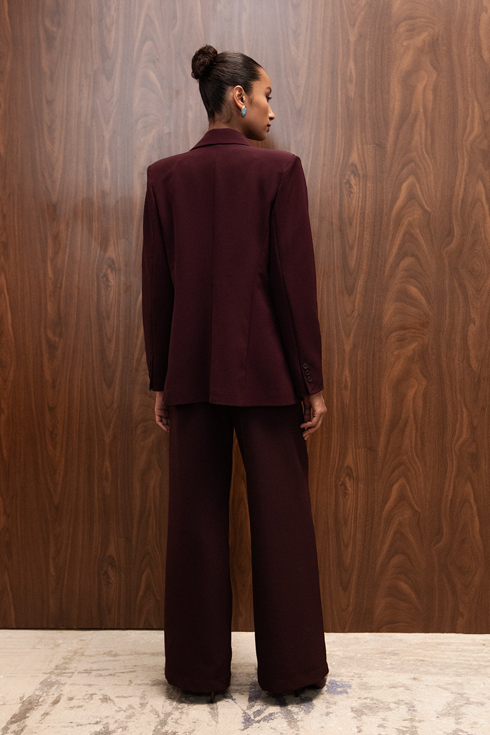 SCARLET BURGUNDY HIGH WAISTED PANTS