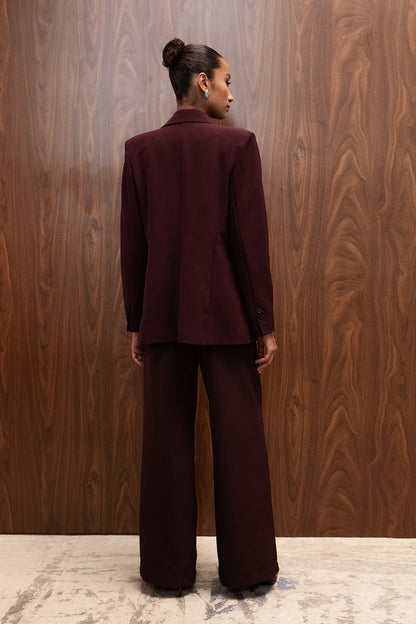 SCARLET BURGUNDY HIGH WAISTED PANTS
