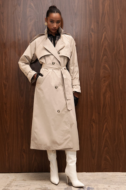 BEIGE OVERSIZED TRENCH COAT