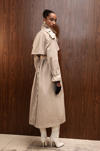 BEIGE OVERSIZED TRENCH COAT
