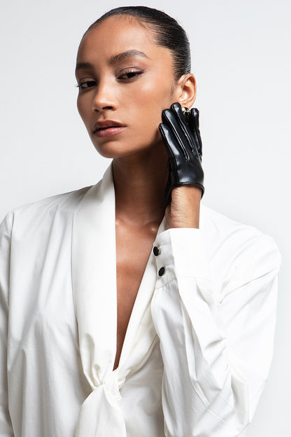 WHITE TIE NECK SHIRT
