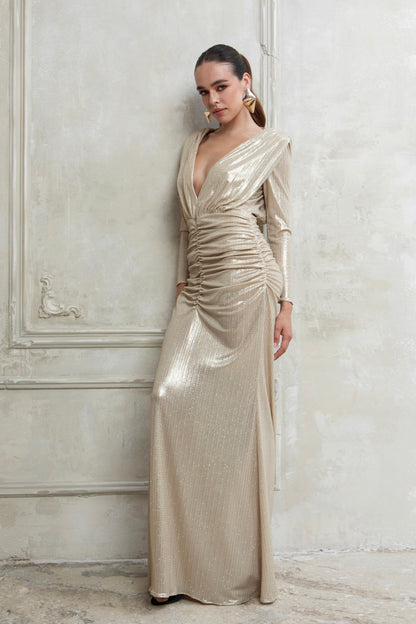 IMPERIAL GLOW MAXI SPARKLY DRESS