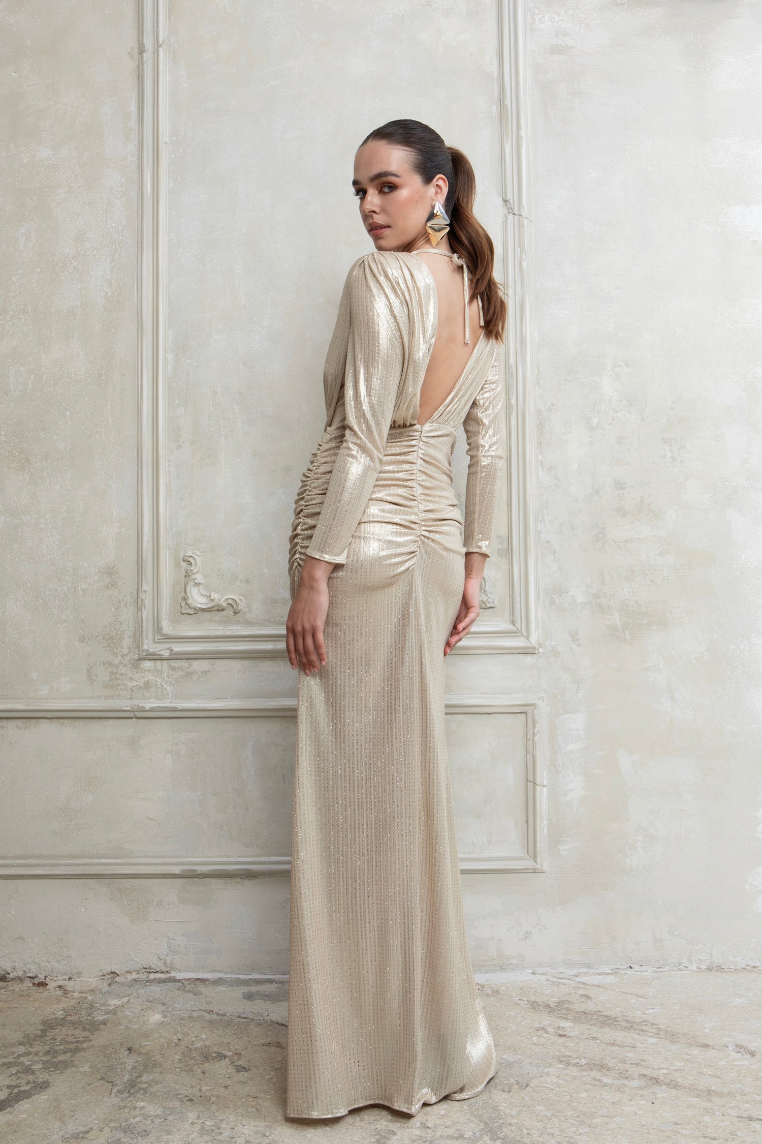 IMPERIAL GLOW MAXI SPARKLY DRESS
