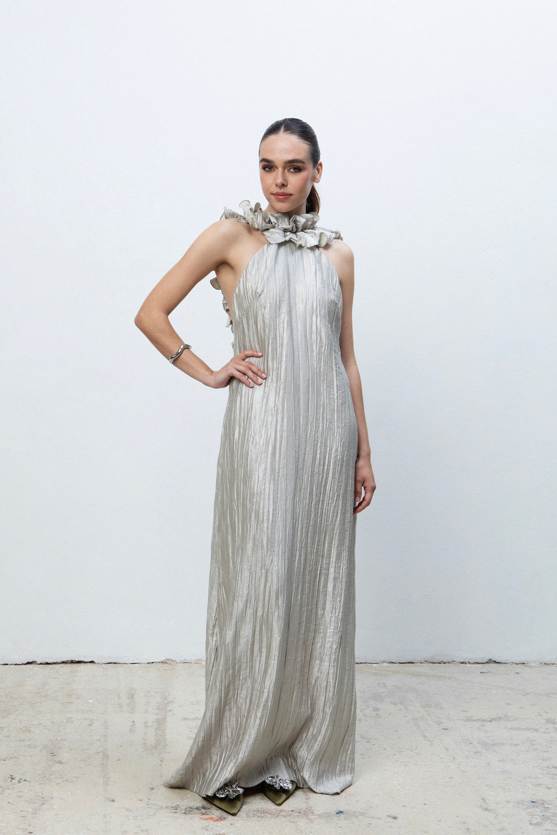 RHEA MAXI PLEATED DRESS