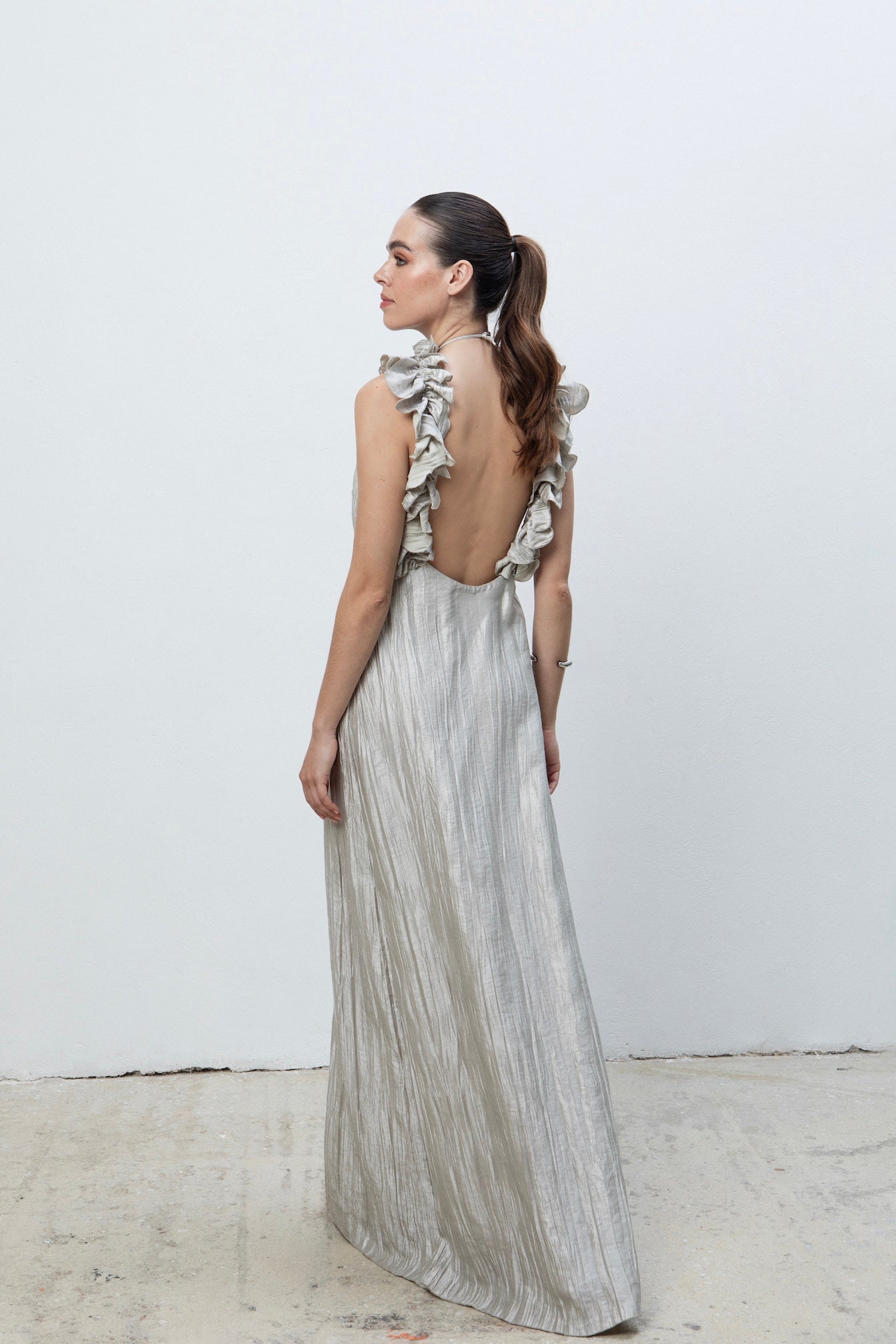 RHEA MAXI PLEATED DRESS