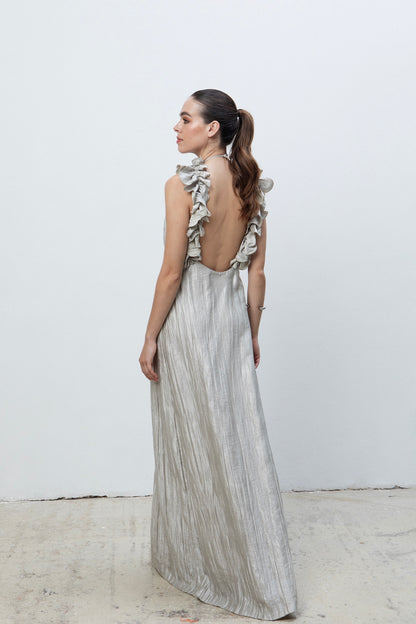 RHEA MAXI PLEATED DRESS