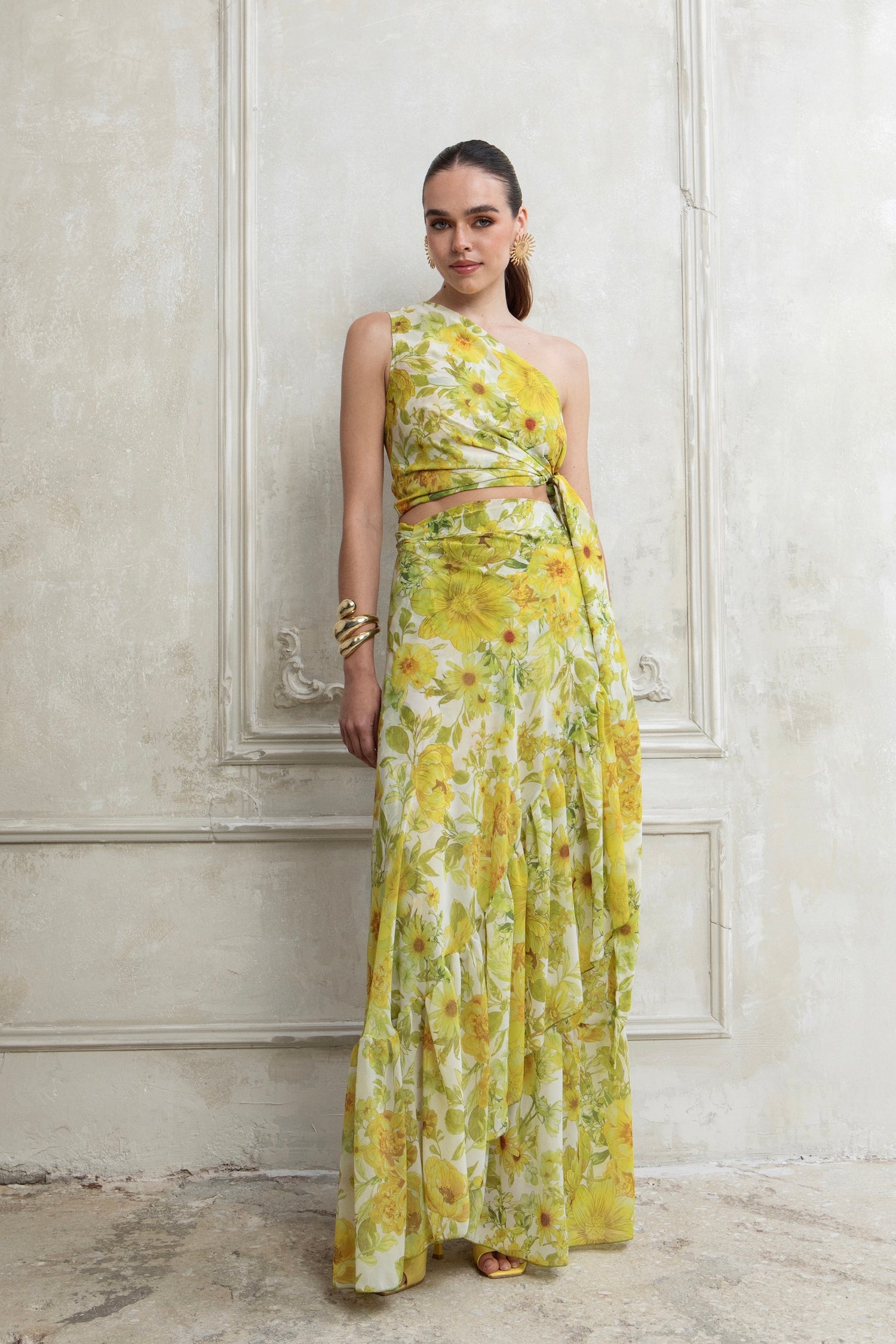 CITRUS ONE SHOULDER POLYMORPHIC WRAP TOP