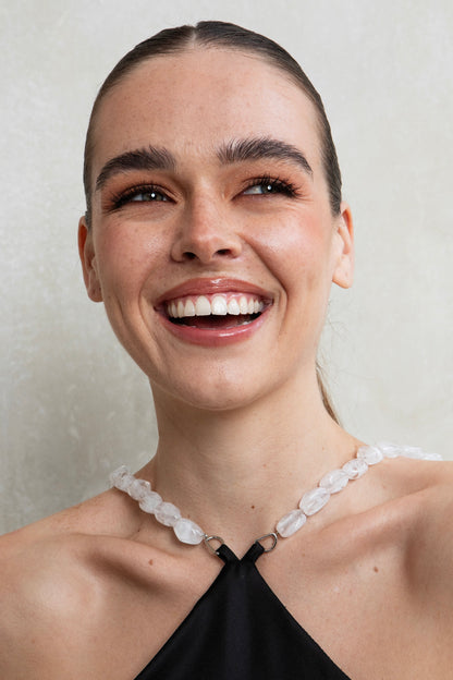 CELINE MINI SATIN DRESS WITH BEADS