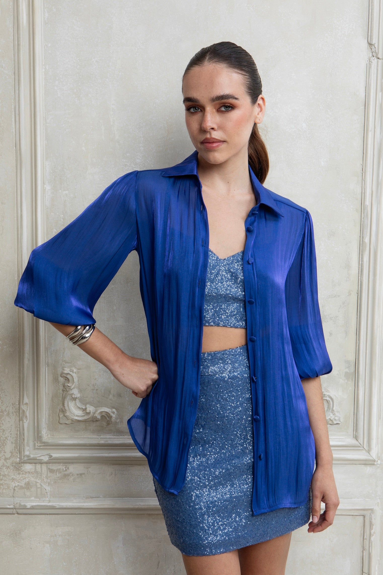 RIVIERA SPARKLE MINI SEQUINED SKIRT