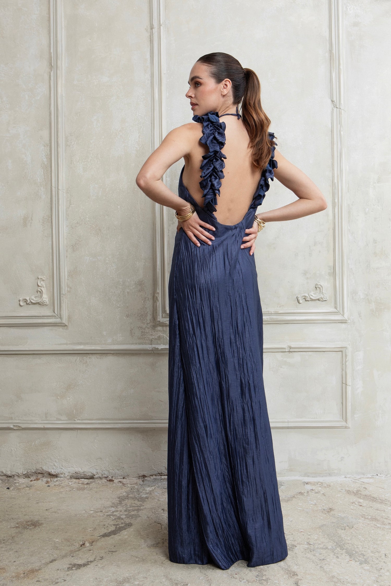 CALYPSO MAXI PLEATED DRESS