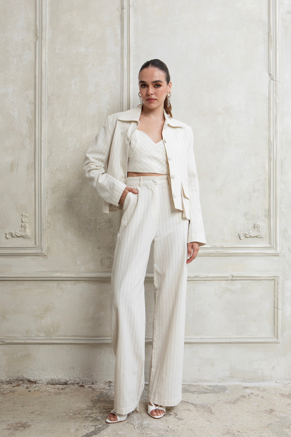 QUIET LUXURY COTTON TAILORED TROUSERS