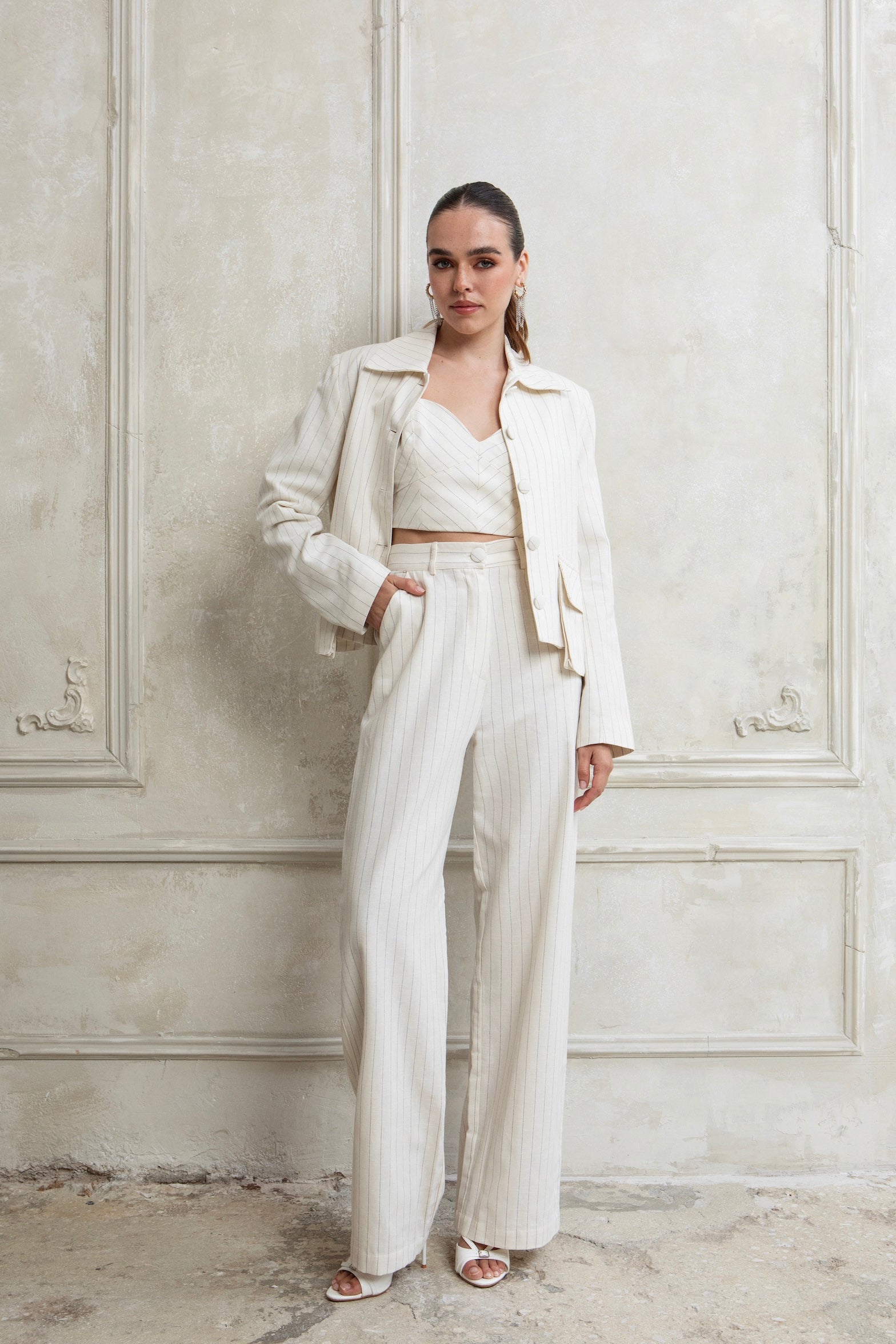 QUIET LUXURY COTTON TAILORED TROUSERS