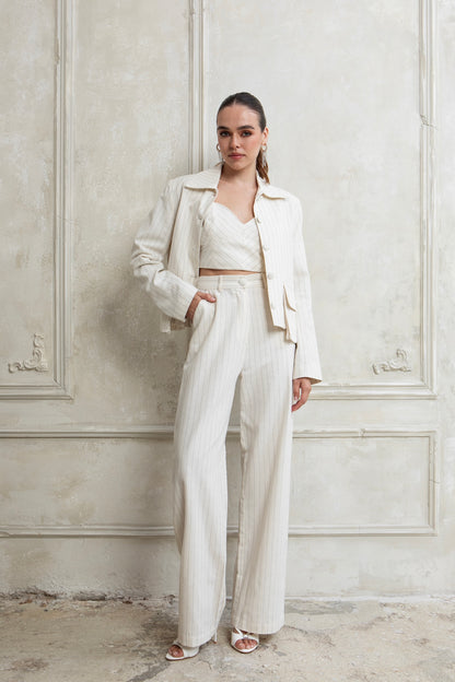 QUIET LUXURY COTTON TAILORED TROUSERS