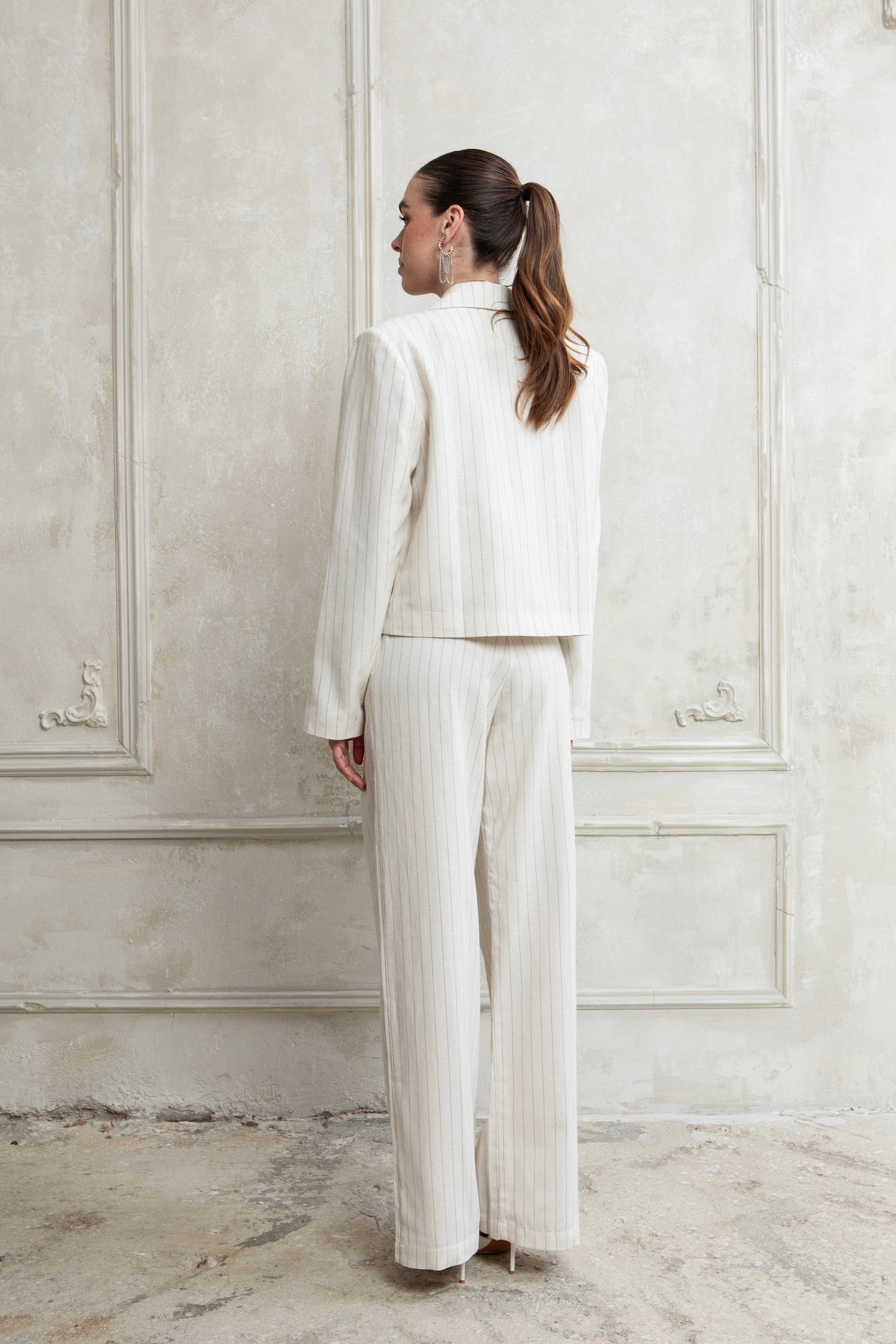QUIET LUXURY COTTON TAILORED TROUSERS